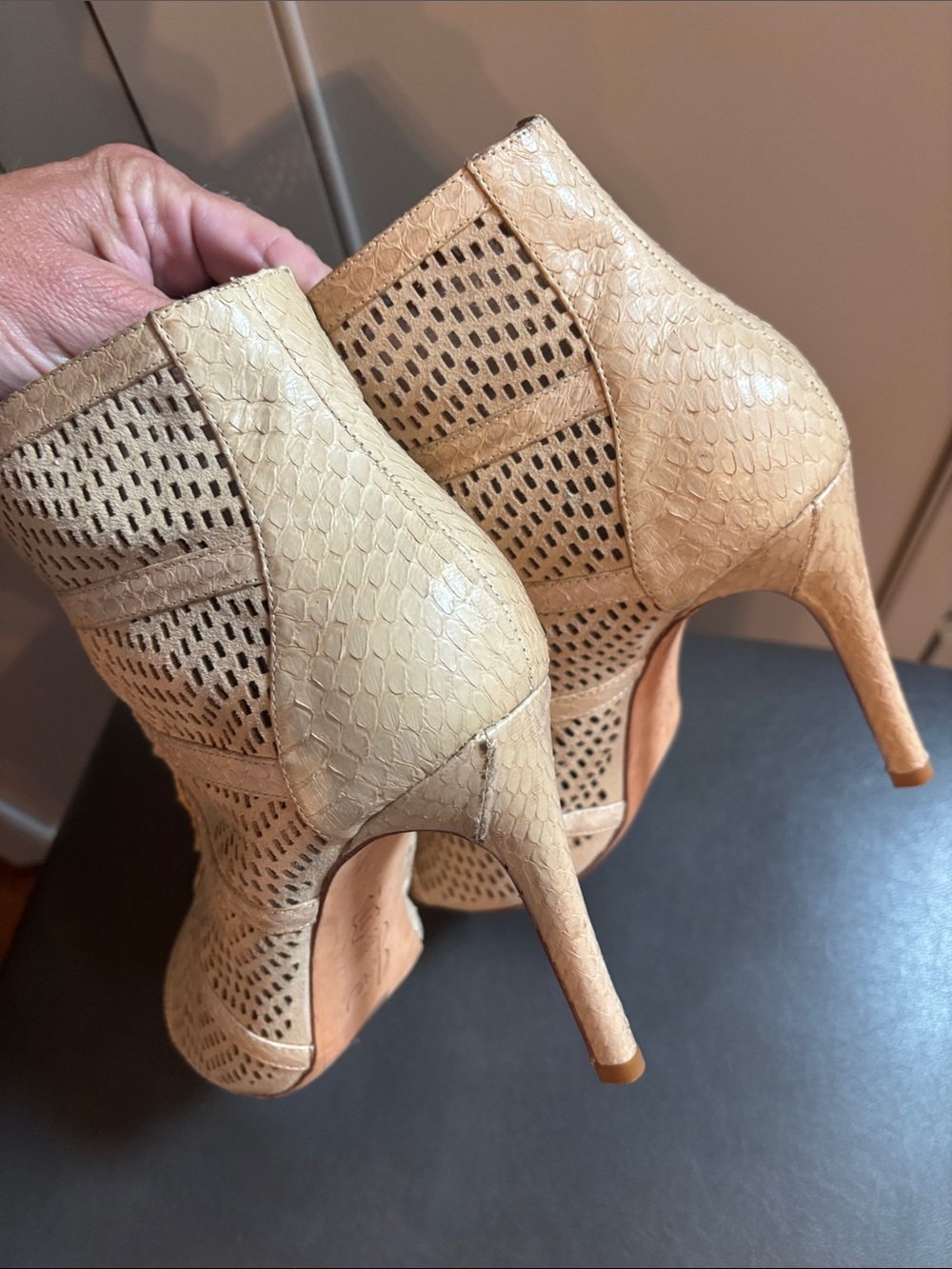Joie Beige Shari Perforated Lace-Up Bootie, BUFF SIZE 38.5 $415.00 - Picture 5 of 11